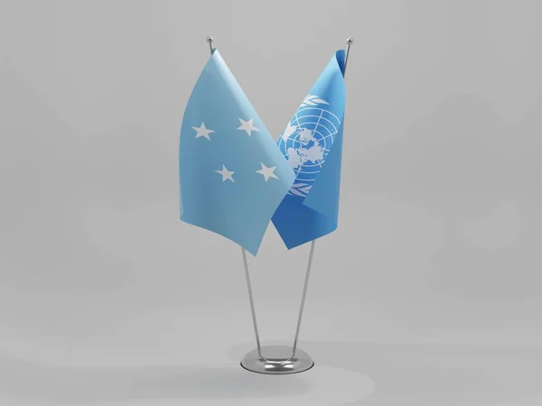 ミクロネシア協力旗 白の背景 3Dレンダリング — ストック写真