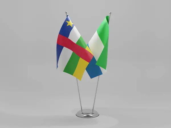 Sierra Leone Central African Republic Cooperation Flags White Background Render — Stock Photo, Image