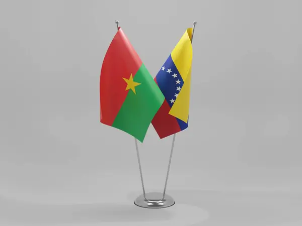 Venezuela Burkina Faso Banderas Cooperación Fondo Blanco Render — Foto de Stock