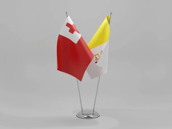 Vatikanstadt Tonga Flaggen Weißer Hintergrund Render — Stockfoto