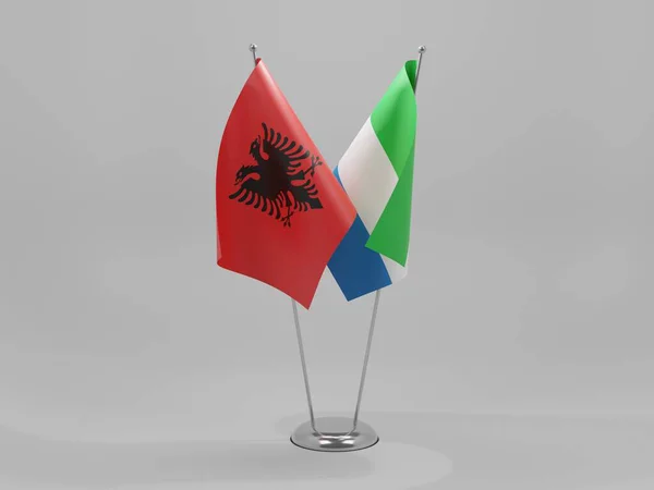 Sierra Leone Albania Cooperation Flags White Background Render — Stock Photo, Image