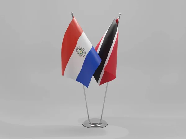 Trinidad Und Tobago Flaggen Der Paraguayischen Zusammenarbeit Weißer Hintergrund Render — Stockfoto