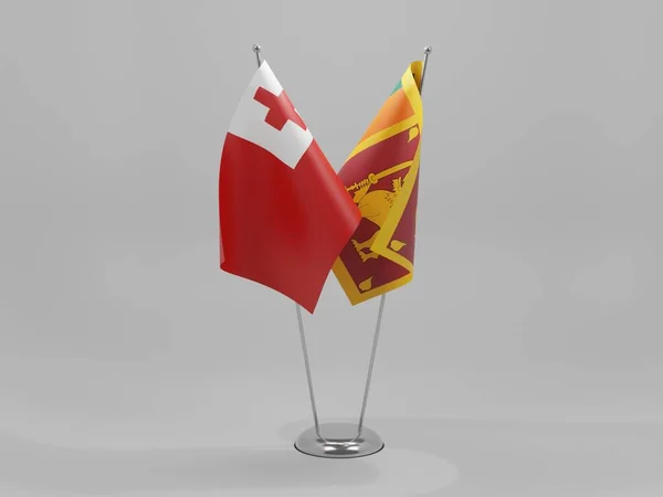 Sri Lanka Tonga Cooperation Flags White Background Render — Stock Photo, Image