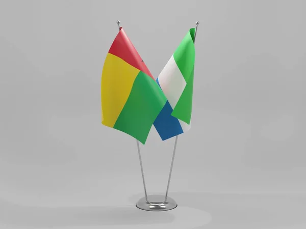 Sierra Leone Guinea Bissau Vlajky Spolupráce Bílé Pozadí Vykreslování — Stock fotografie