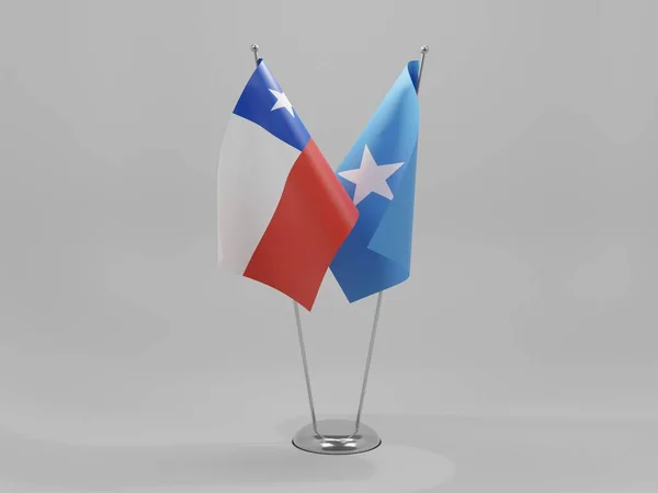 Somalia Banderas Cooperación Chile Fondo Blanco Render —  Fotos de Stock