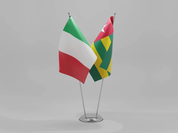 Togo Banderas Cooperación Italia Fondo Blanco Render —  Fotos de Stock