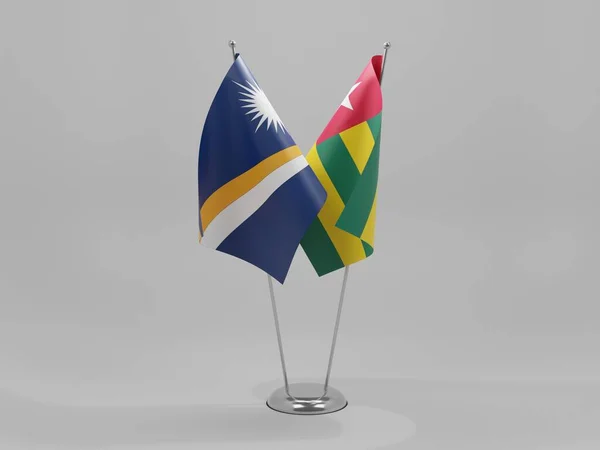 Togo Marshallovy Ostrovy Vlajky Spolupráce Bílé Pozadí Vykreslování — Stock fotografie