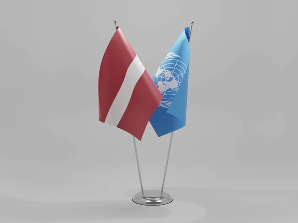 ラトビア協力旗 白の背景 3Dレンダリング — ストック写真