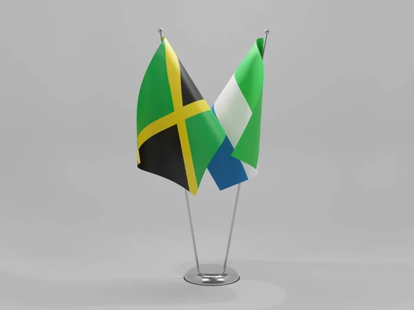 Сьерра Леоне Ямайка Флаги Сотрудничества Белый Фон Рендер — стоковое фото