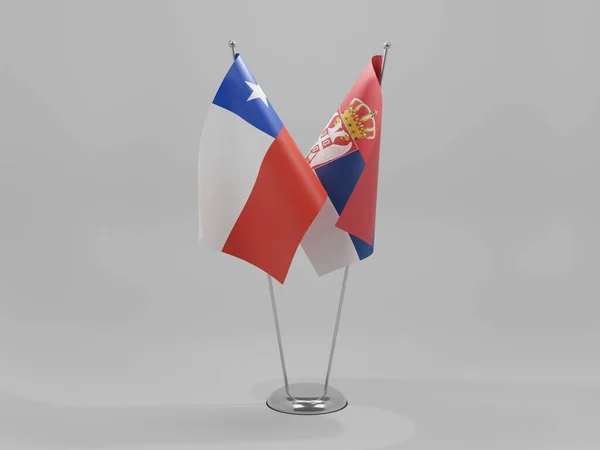 Serbie Chili Drapeaux Coopération Fond Blanc Render — Photo