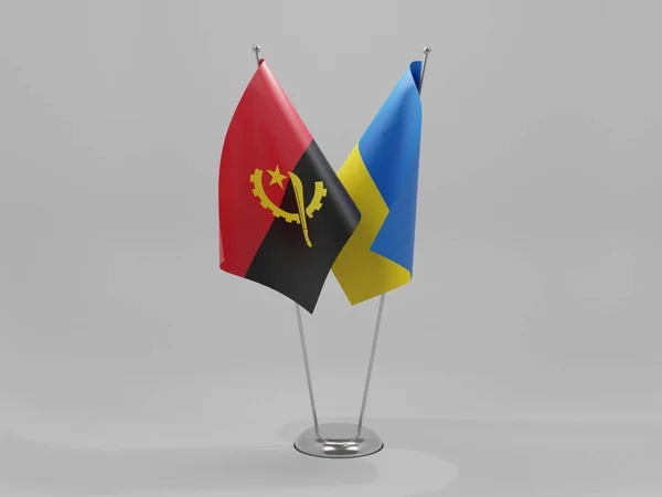 Ucraina Angola Bandiere Cooperazione Sfondo Bianco Render — Foto Stock