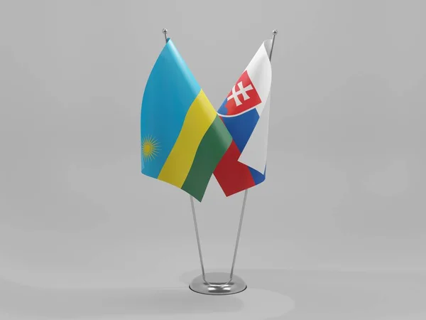 Slovakia Rwanda Cooperation Flags White Background Render — Stock Photo, Image