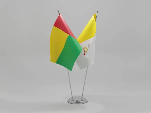 Ciudad Del Vaticano Guinea Bissau Banderas Cooperación Fondo Blanco Render —  Fotos de Stock