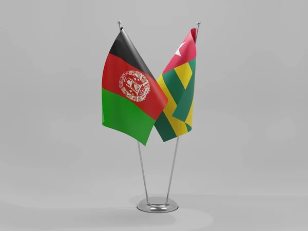 Togo Afghanistan Cooperation Flags White Background Render — Stock Photo, Image
