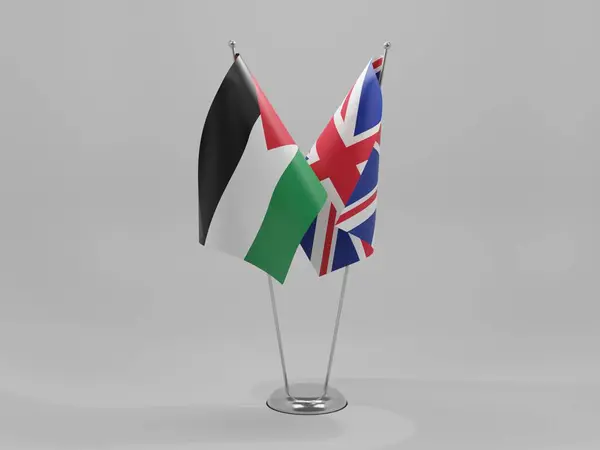 イギリス パレスチナ協力旗 白背景 3Dレンダリング — ストック写真