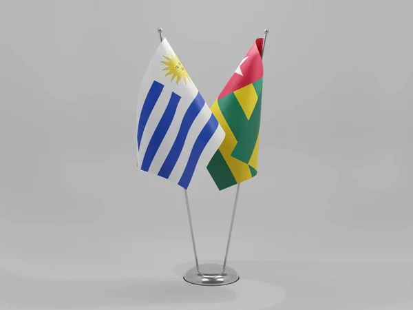 Togo Uruguayi Együttműködési Zászlók Fehér Háttér Render — Stock Fotó