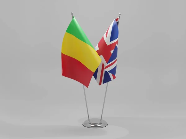 Reino Unido Banderas Cooperación Malí Fondo Blanco Render — Foto de Stock