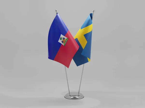 Sweden Haiti Cooperation Flags White Background Render — Stock Photo, Image