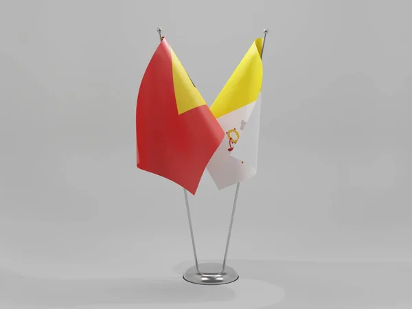 Vatican City East Timor Cooperation Flags White Background Render — Stock Photo, Image