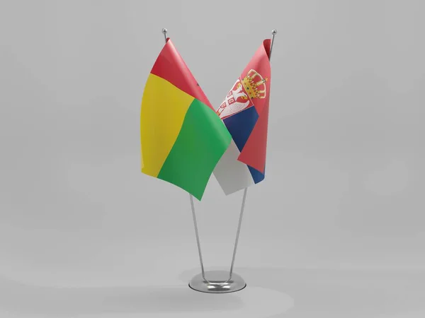 Srbsko Guinea Bissau Vlajky Spolupráce Bílé Pozadí Render — Stock fotografie