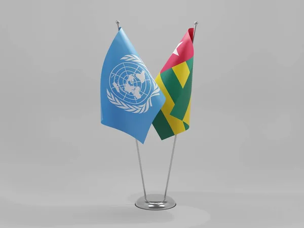 トーゴ 国連協力旗 白い背景 3Dレンダリング — ストック写真