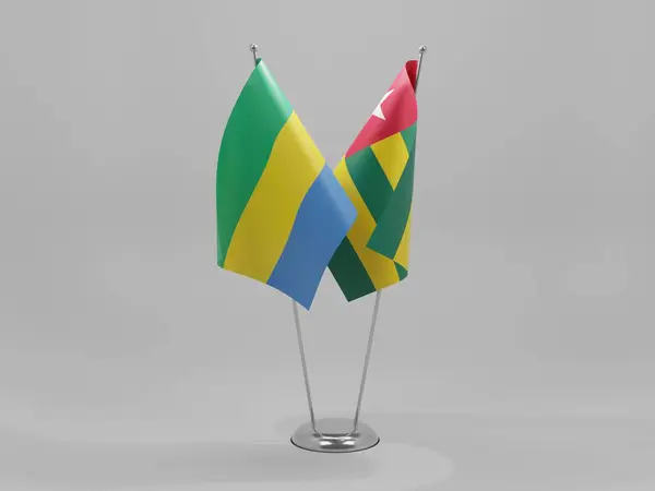 Togo Drapeaux Coopération Gabon Fond Blanc Render — Photo