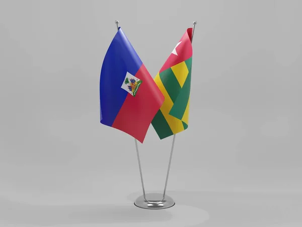 Togo Haiti Cooperation Flags White Background Render — стокове фото