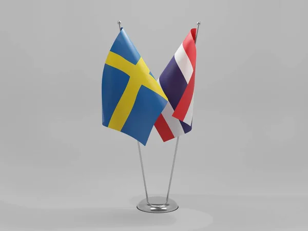 瑞典合作旗帜 白色背景 3D渲染 — 图库照片