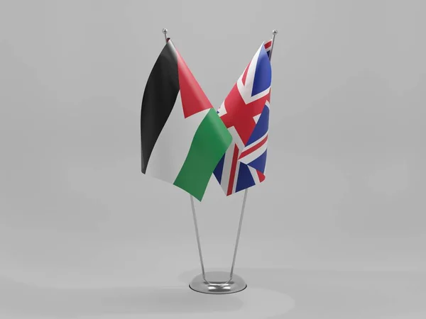 イギリス ヨルダン協力旗 白の背景 3Dレンダリング — ストック写真