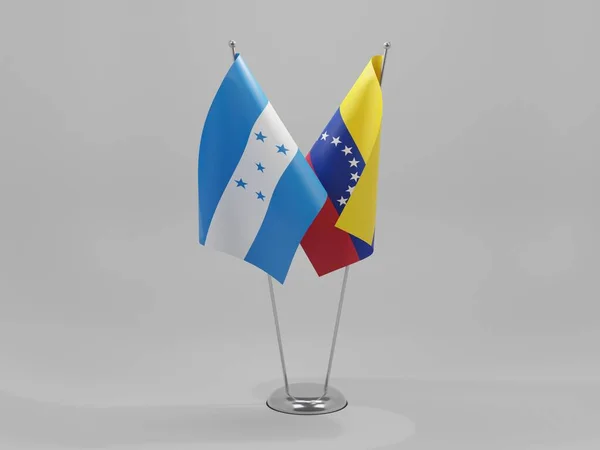 Venezuela Banderas Cooperación Honduras Fondo Blanco Render — Foto de Stock