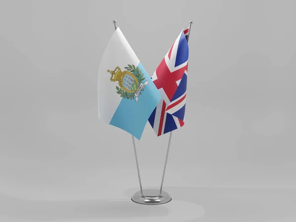 イギリス サンマリノ協力旗 白背景 3Dレンダリング — ストック写真