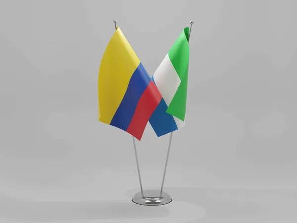 Sierra Leone Colombia Cooperation Flags White Background Render — Stock Photo, Image
