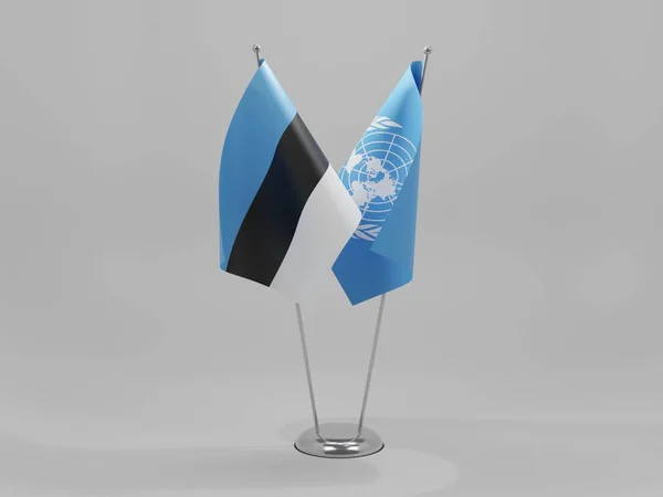 エストニア協力旗 白の背景 3Dレンダリング — ストック写真