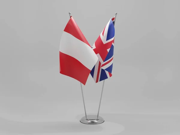 Reino Unido Peru Bandeiras Cooperação Fundo Branco Render — Fotografia de Stock