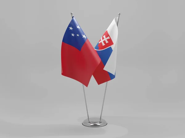 Slovakia Samoa Cooperation Flags White Background Render — Stock Photo, Image