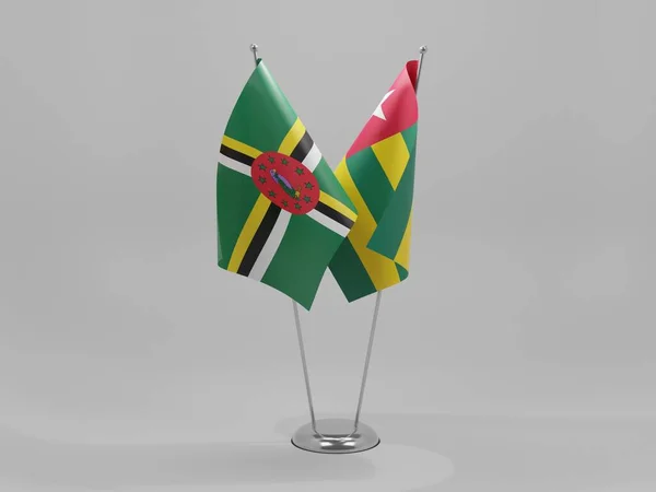 Togo Banderas Cooperación Dominica Fondo Blanco Render —  Fotos de Stock