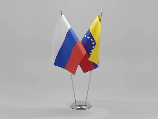Флаги Сотрудничества Венесуэлы России Белый Фон Рендер — стоковое фото