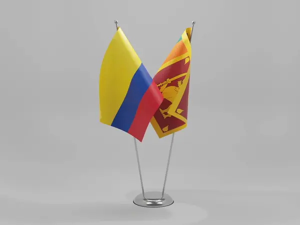 Sri Lanka Colombia Cooperation Flags White Background Render — Stock Photo, Image