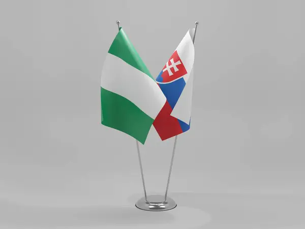 Slovakia Nigeria Cooperation Flags White Background Render — Stock Photo, Image