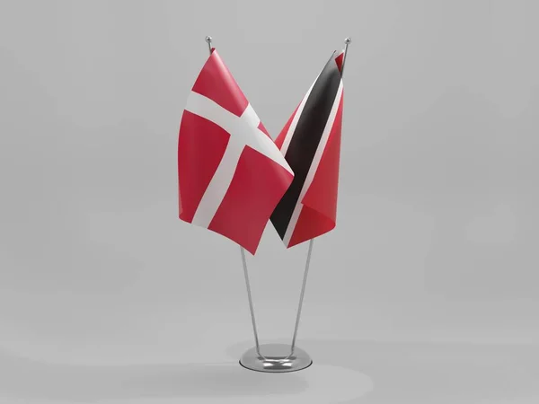 Trinidad Tobago Dania Flagi Współpracy Białe Tło Render — Zdjęcie stockowe