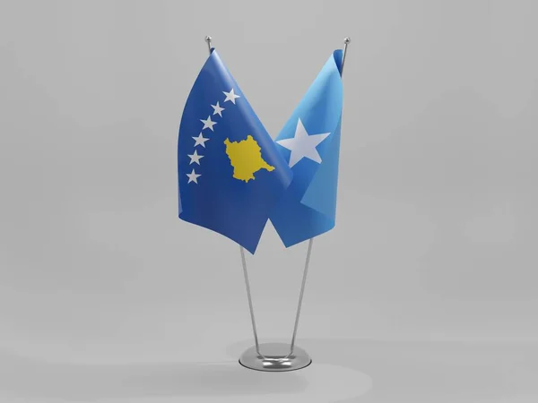 Somalie Drapeaux Coopération Kosovo Fond Blanc Render — Photo