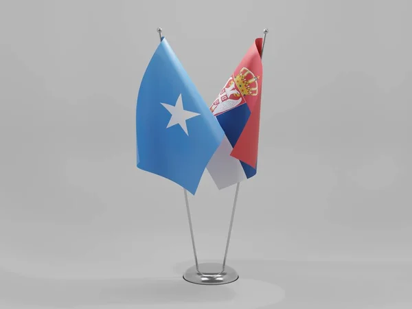 Serbia Somalia Cooperation Flags White Background Render — стокове фото