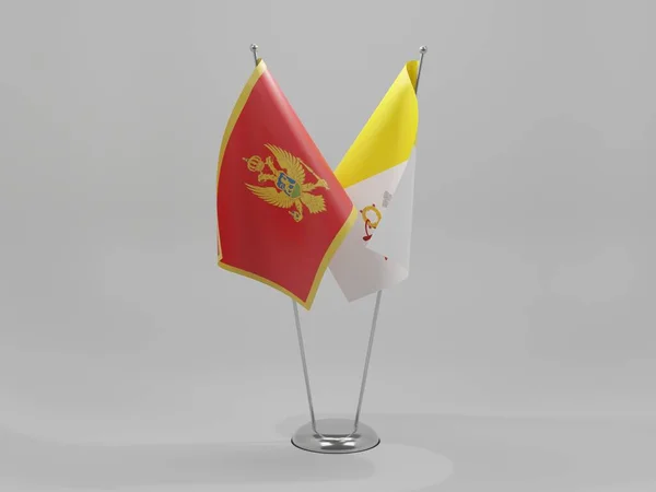 Vatican City Montenegro Cooperation Flags White Background Render — стокове фото