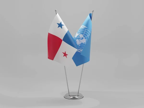 Vereinte Nationen Panama Kooperationsflaggen Weißer Hintergrund Render — Stockfoto