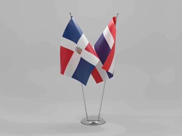 ドミニカ共和国協力旗 白背景 3Dレンダリング — ストック写真