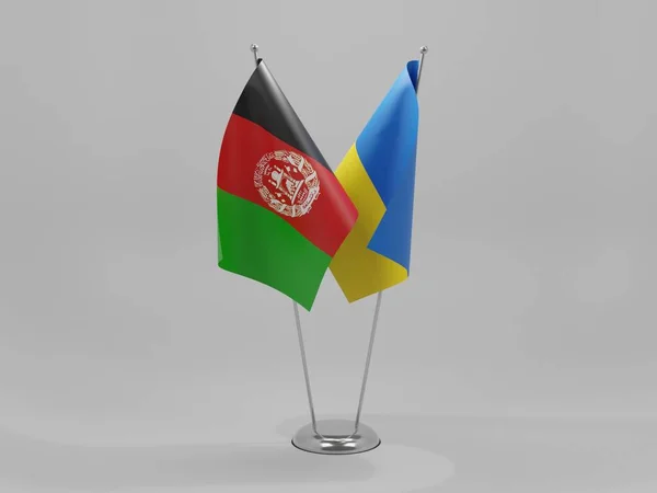 Ukraine Afghanistan Cooperation Flags White Background Render — Stock Photo, Image