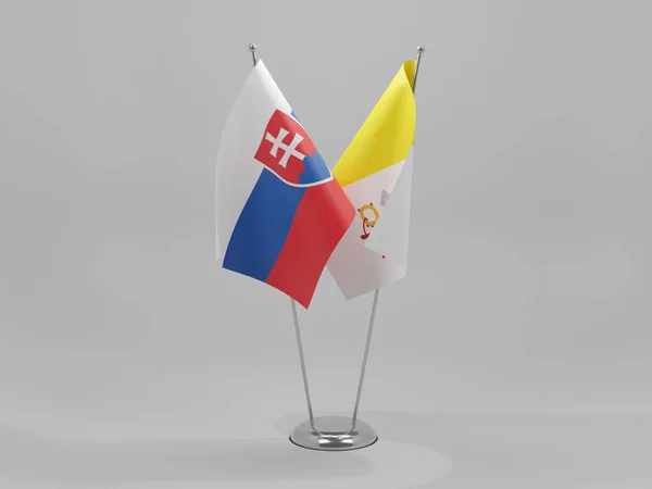 Vatican City Словаччина Кооперація Flags White Background Render — стокове фото