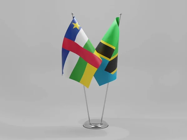 Tanzanya Orta Afrika Cumhuriyeti Şbirliği Bayrakları Beyaz Arkaplan Render — Stok fotoğraf