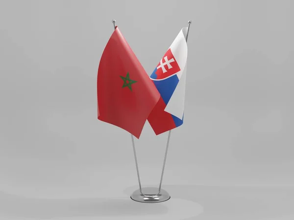 Slovakia Morocco Cooperation Flags White Background Render — Stock Photo, Image