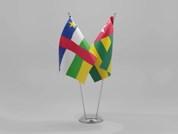 Togo Central African Republic Cooperation Flags White Background Render — Stock Photo, Image
